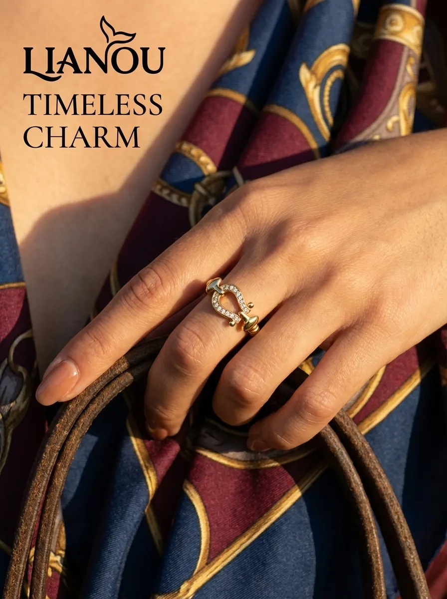 Classic Motif Pavé Zircon Stainless Steel Ring detail
