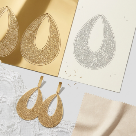 Pavé Zircon Butterfly High Polish Stainless Steel Earrings detail