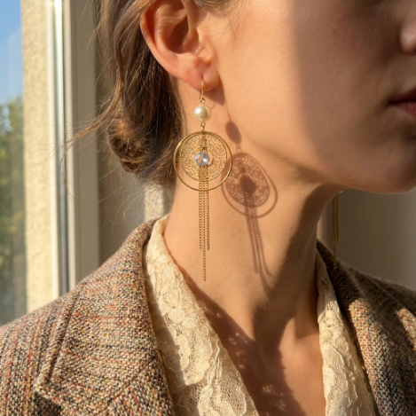 Pavé Zircon Butterfly High Polish Stainless Steel Earrings detail