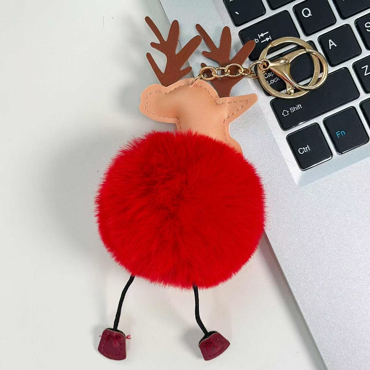 Christmas Deer Plush Ornament / Christmas Reindeer Plush Hanger - Alternative View