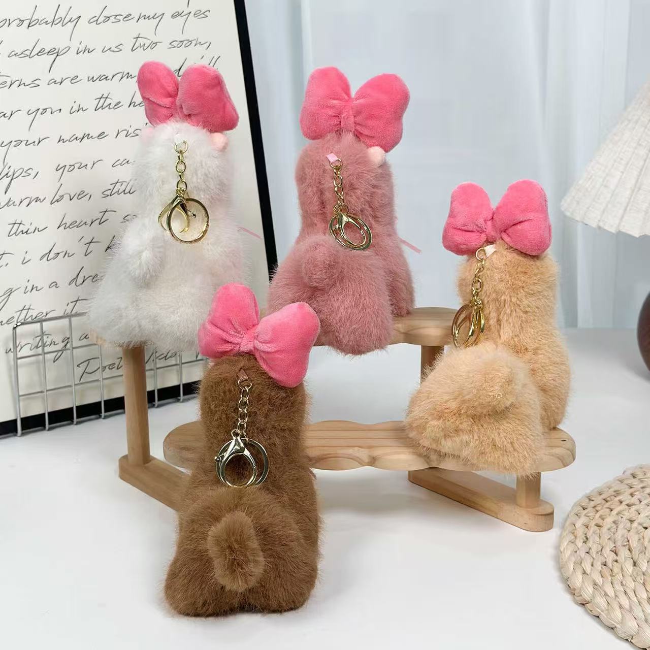 Hair Bow Alpaca Keychain - Alternative View