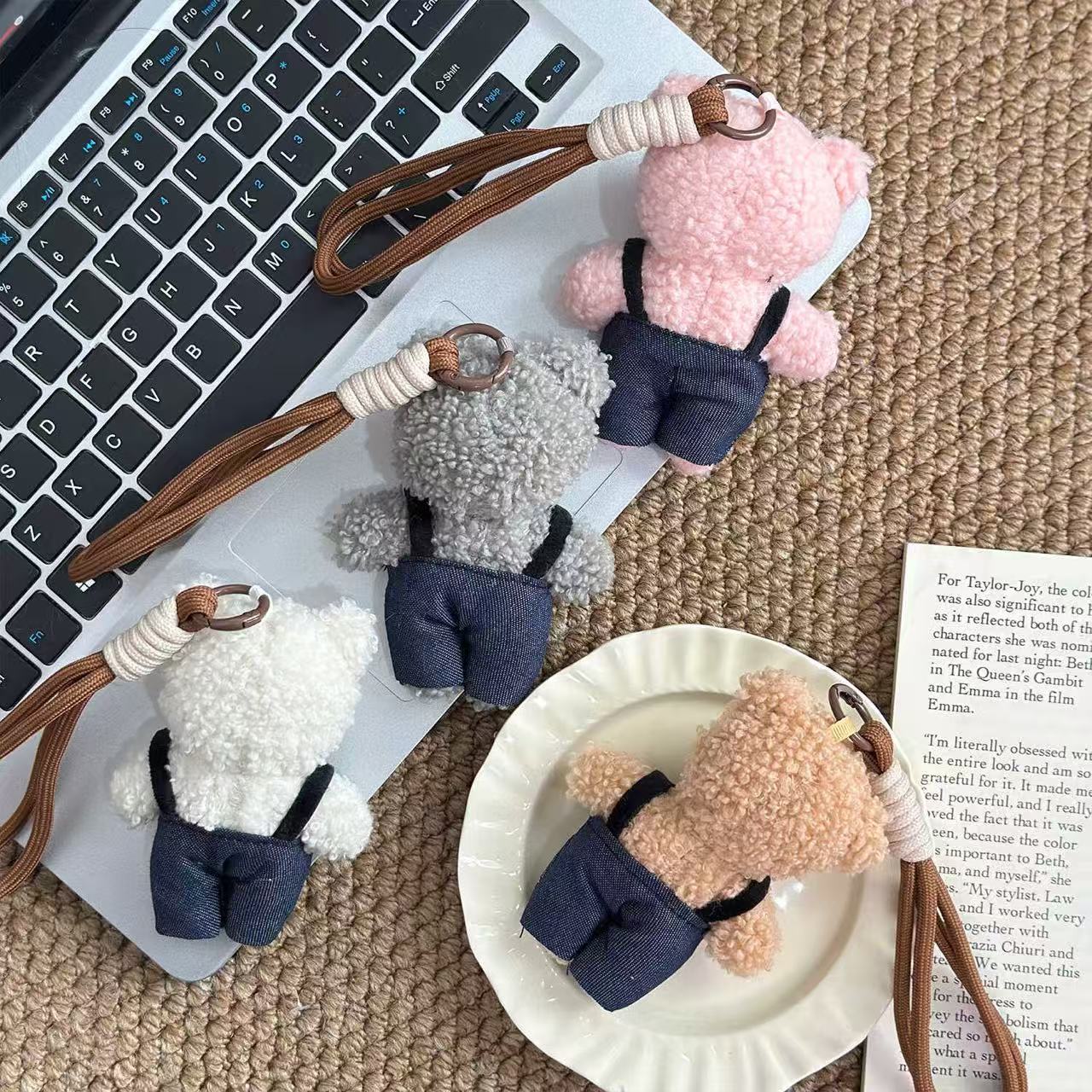 Cowboy Overalls Bear Plush Keychain - Image 6