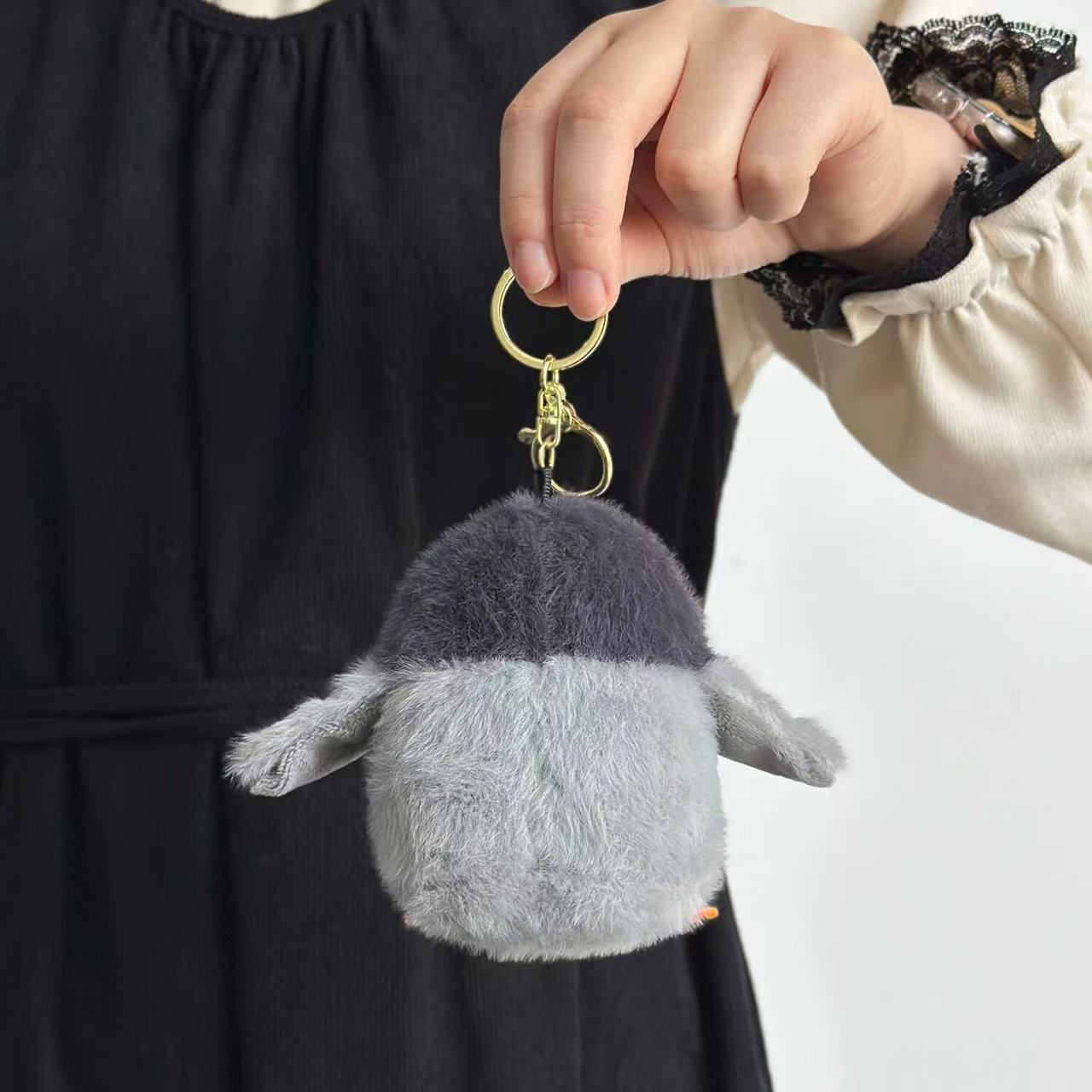 Chubby Grey Penguin Chick Keychain - Image 6