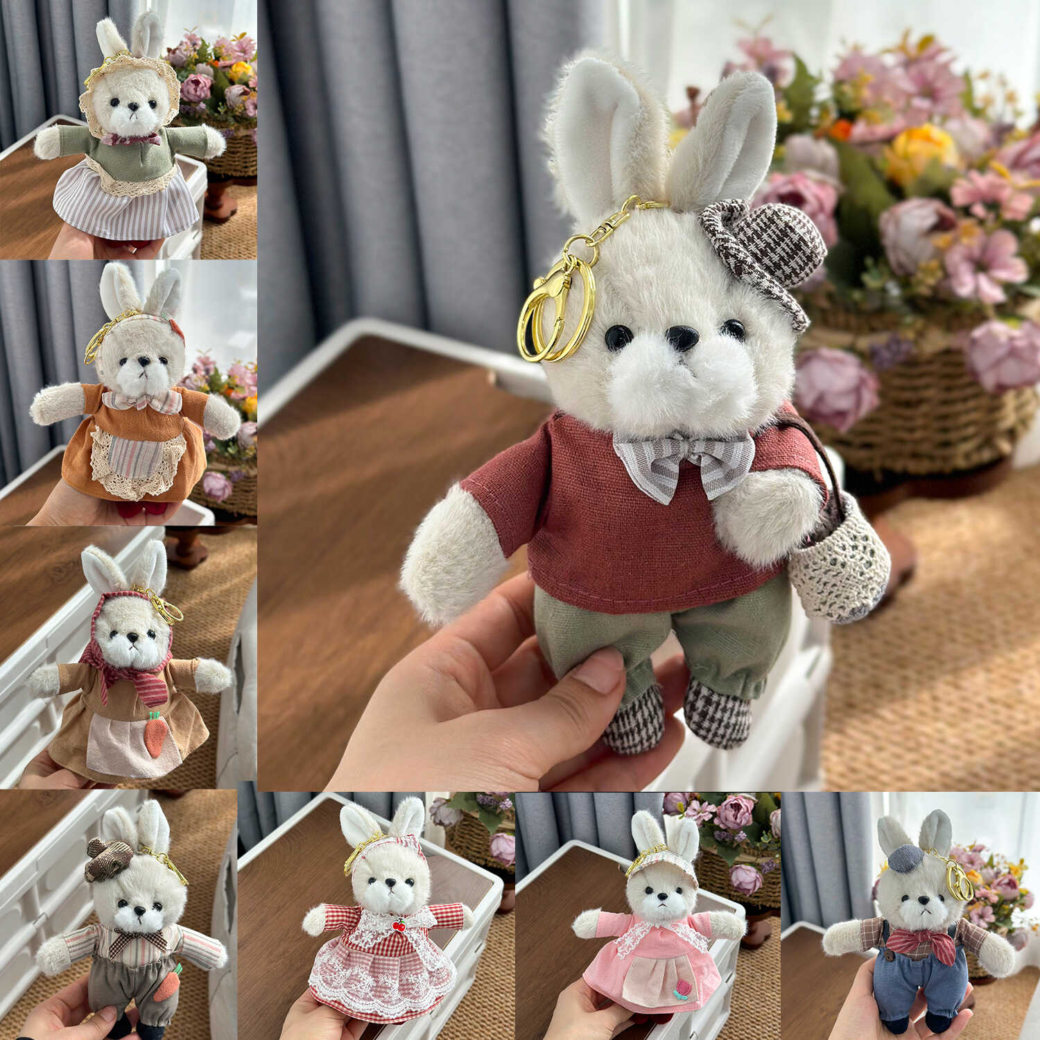 4 - inch 16cm Rural Lily Rabbit Plush Pendant