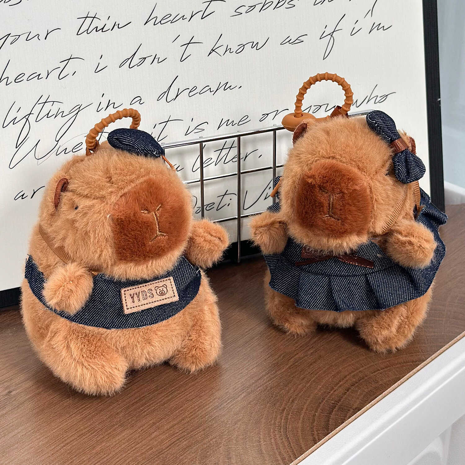 4 - inch 10cm Denim CP Guinea Pig Pendant (Silicone Rope)