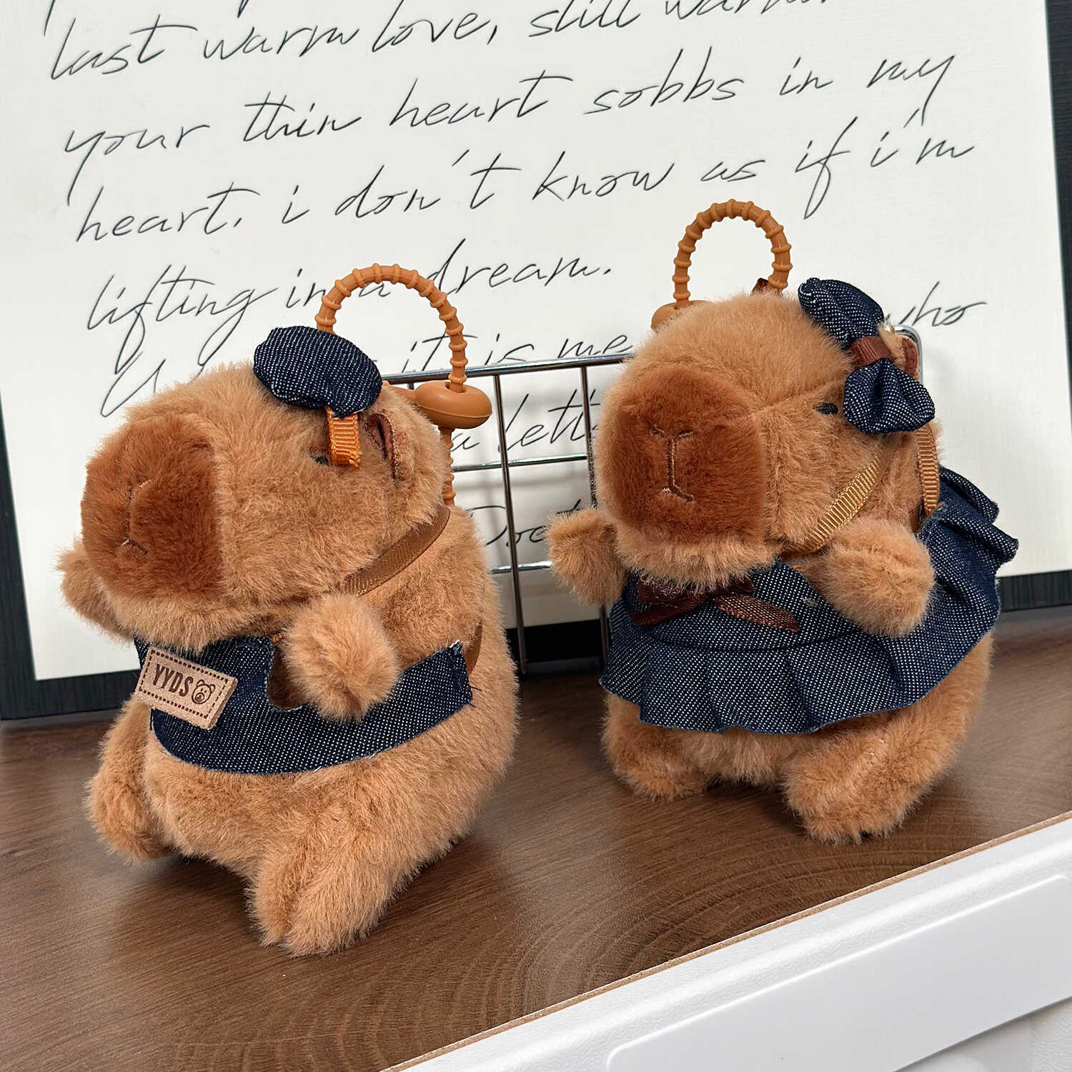 4 - inch 10cm Denim CP Guinea Pig Pendant (Silicone Rope) - Image 5