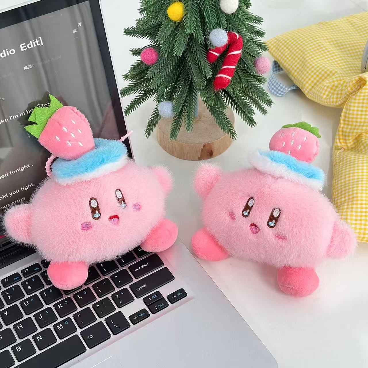 Strawberry Kirby Plush Keychain