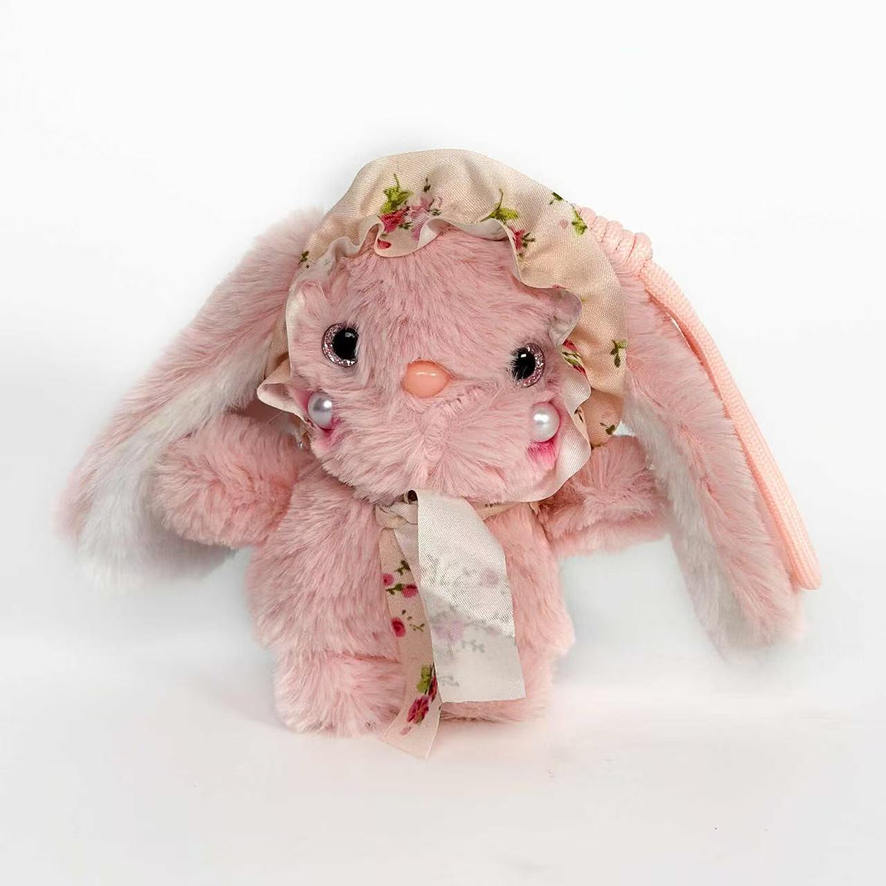 Cute & Well-Behaved Pearl-Adorned Bunny Plush Keychain - Image 7