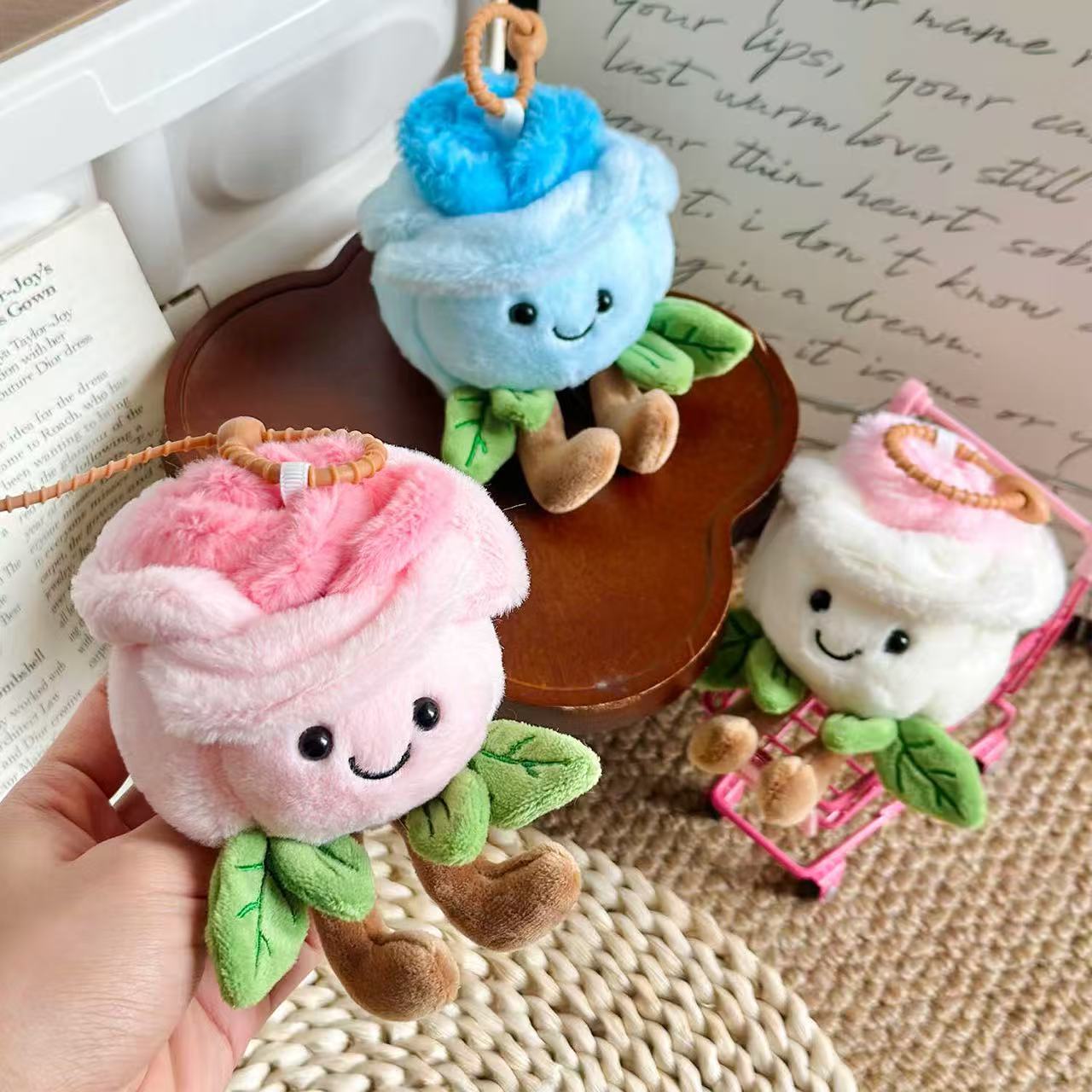 Rose-Themed Baby Plush Keychain