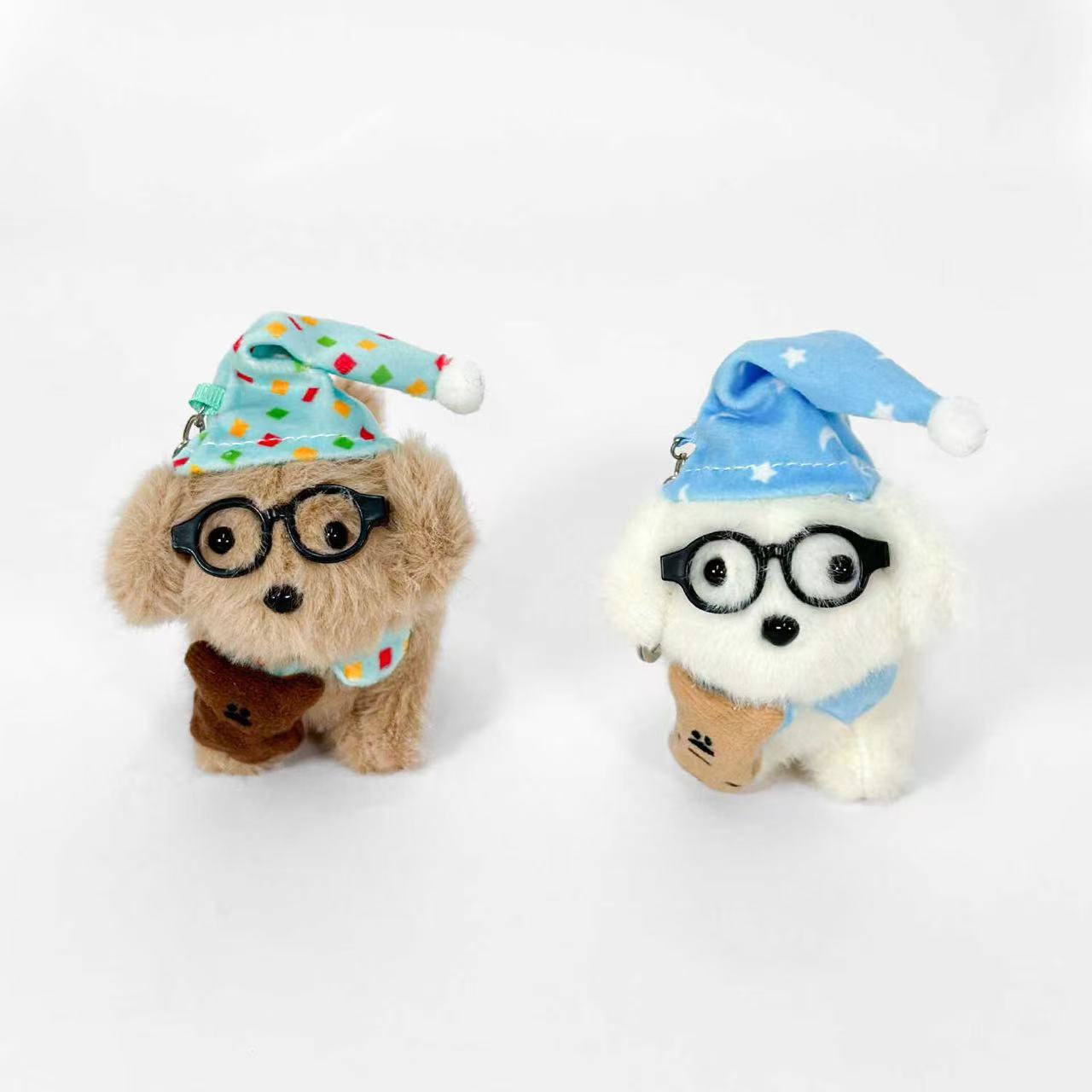Sleeping Cap Puppy Plush Keychain - Image 5