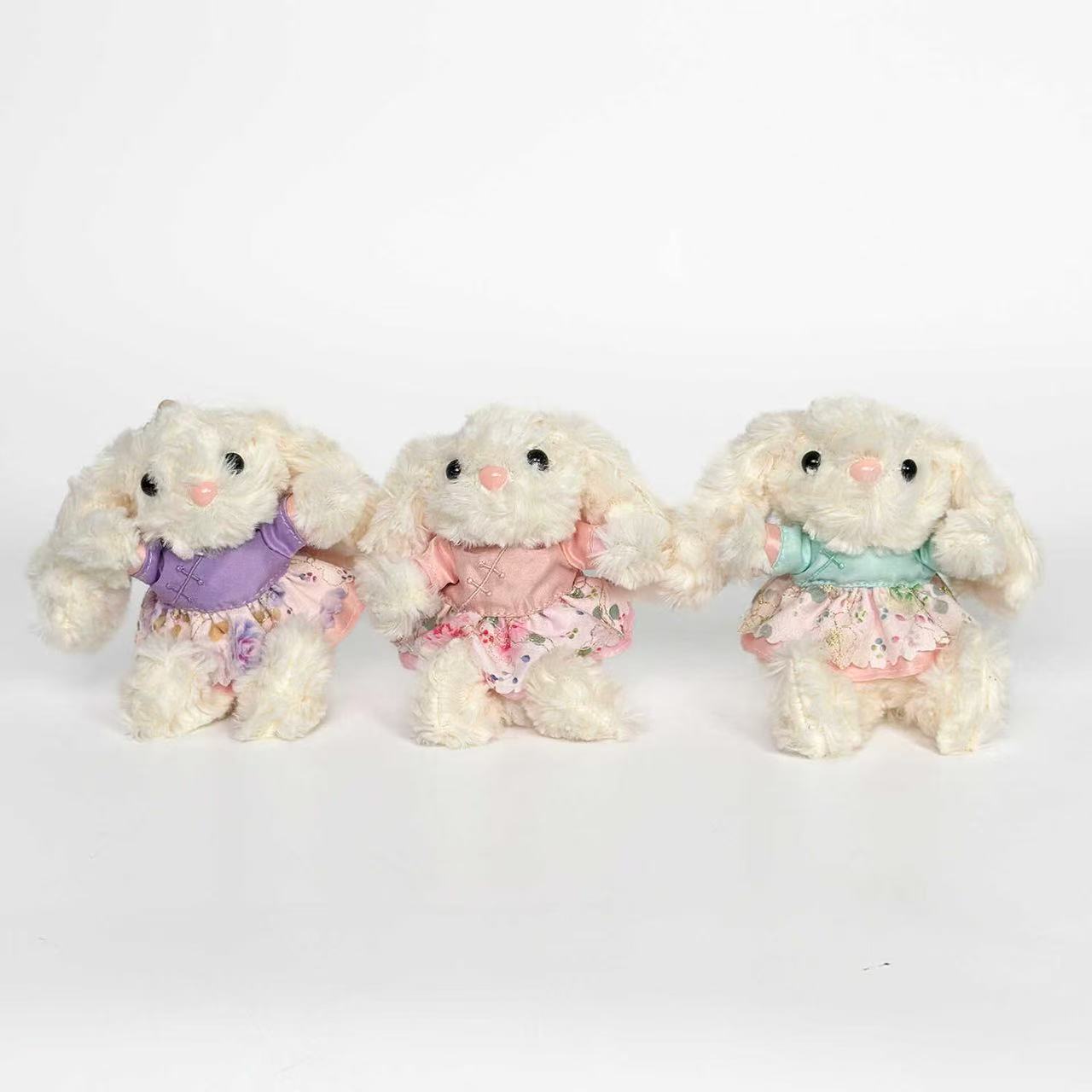 Floral Tang-Style Outfit Bunny Plush Keychain - Image 6