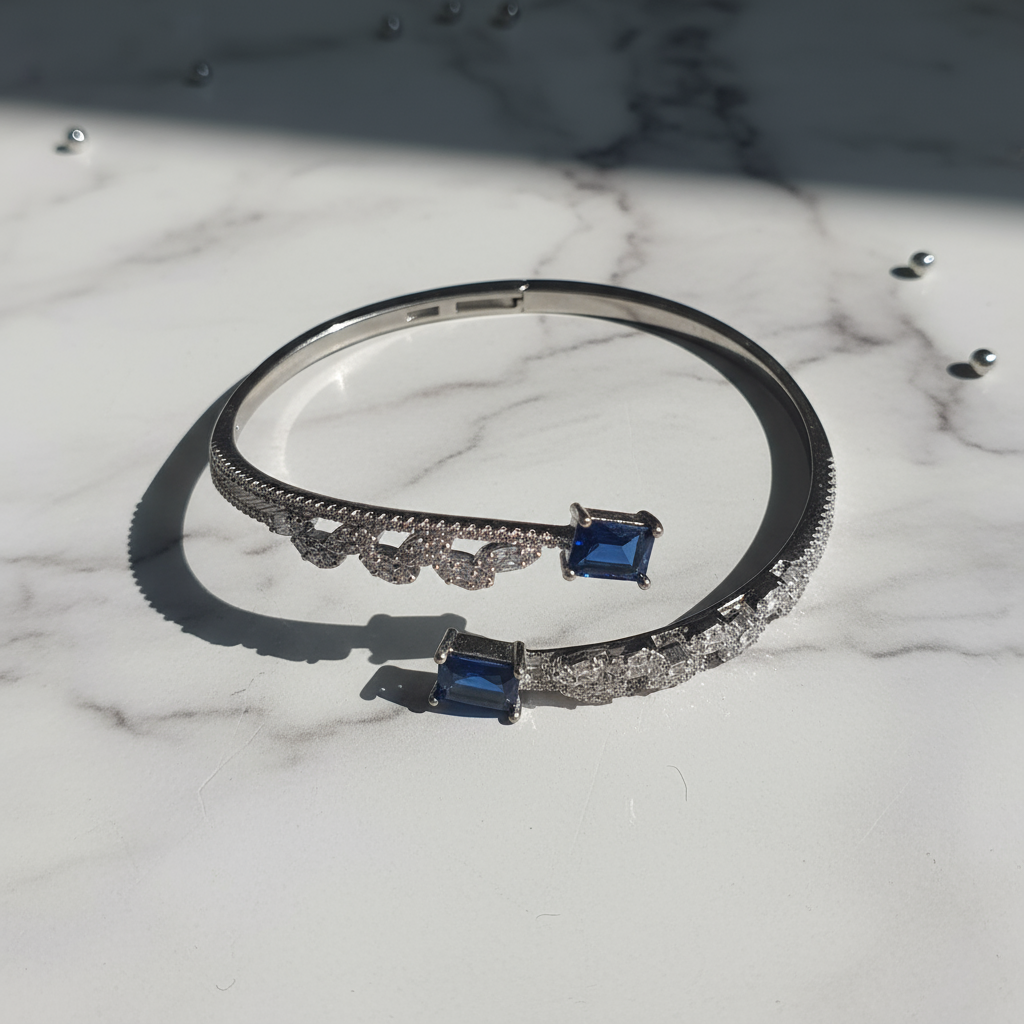 Silver Lace · Sapphire Star Pavilion Bangle - Alternative View