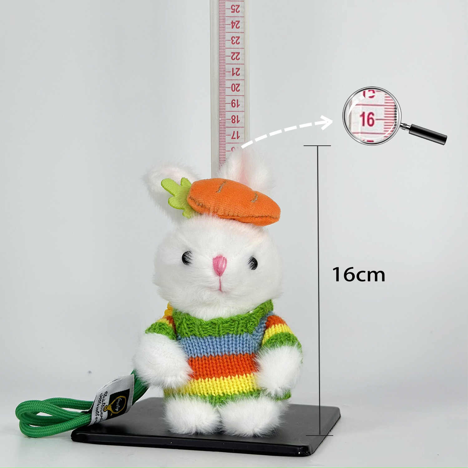 4 - inch 16cm Rainbow Carrot Rabbit Plush Pendant - Alternative View