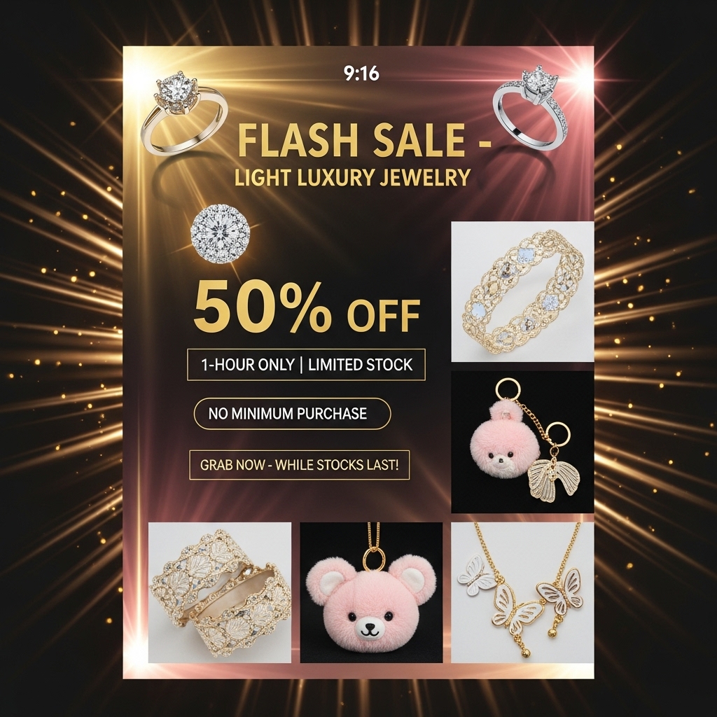 Sparkling Light Luxury 1-Hour Flash Sale