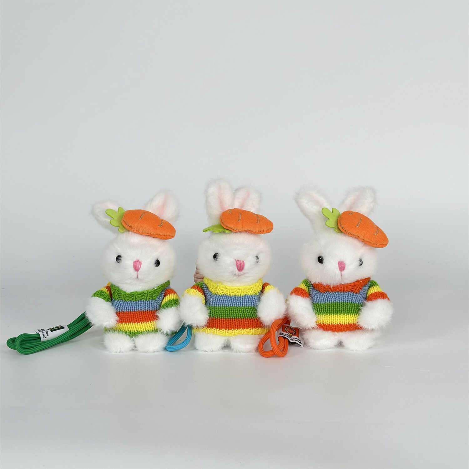 4 - inch 16cm Rainbow Carrot Rabbit Plush Pendant - Image 5