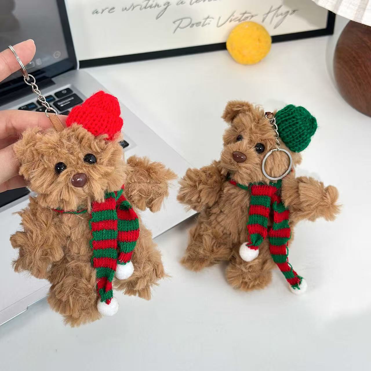 Christmas Cute Little Teddy Bear Plush Charm