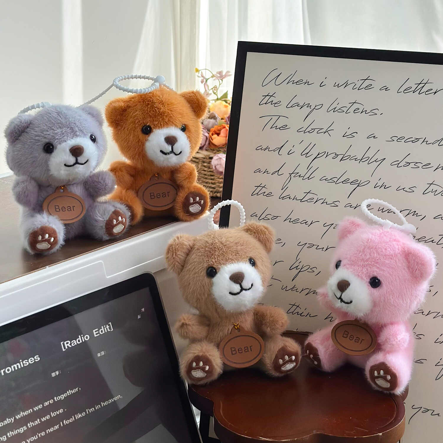 4 - inch 11cm Multicolor Bear Plush Pendant