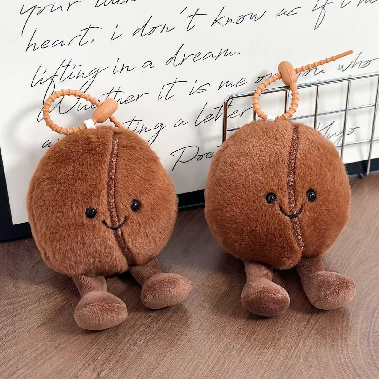 Coffee Beans Plush Keychain
