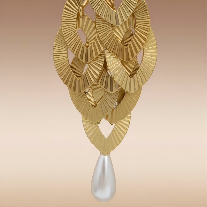 Multi-layer Eye-shaped Pearl Pendant Necklace - Image 5