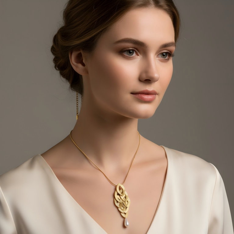 Multi-layer Eye-shaped Pearl Pendant Necklace - Image 7