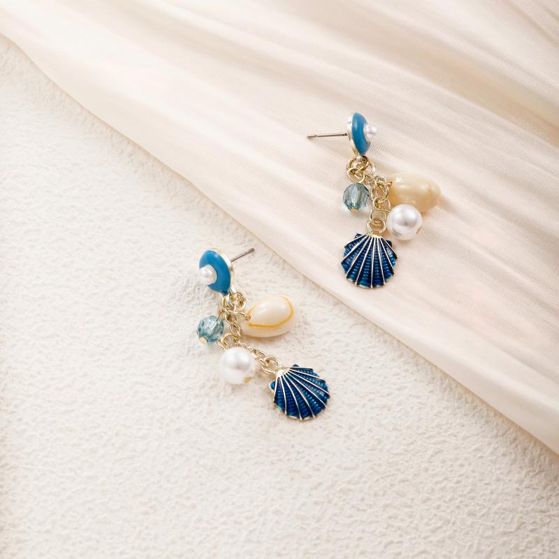 Ocean - Style Shell Pearl Iron Earrings