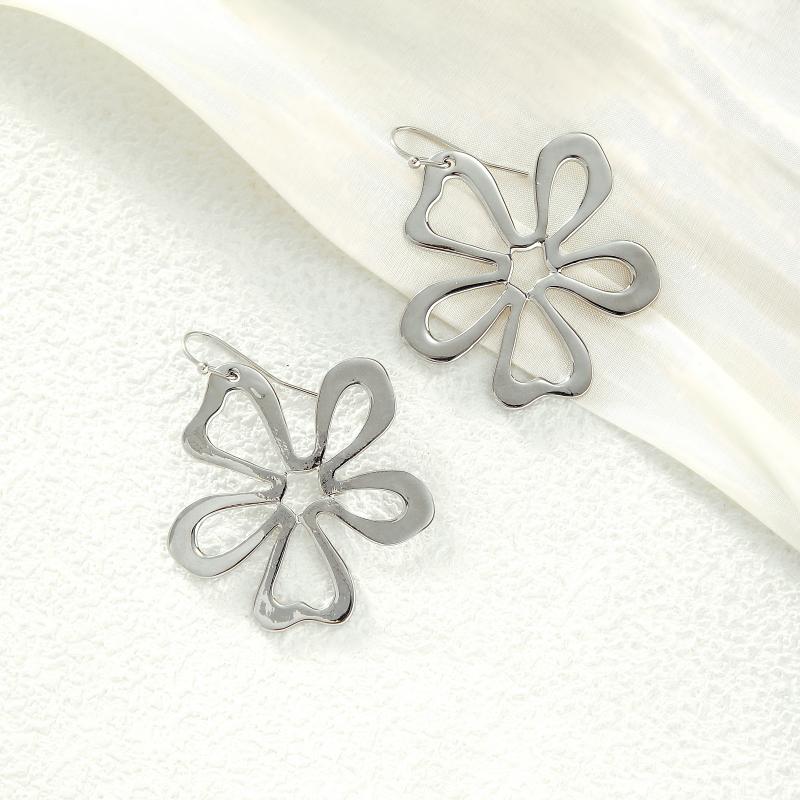 Hollow Flower - Shaped Iron Earrings
