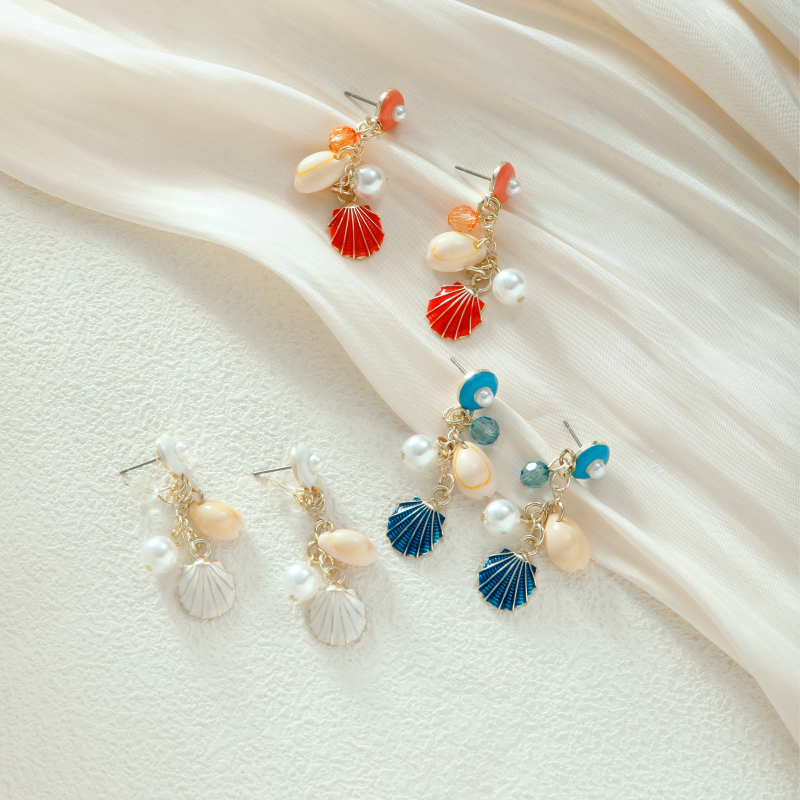 Ocean - Style Shell Pearl Iron Earrings - Image 6
