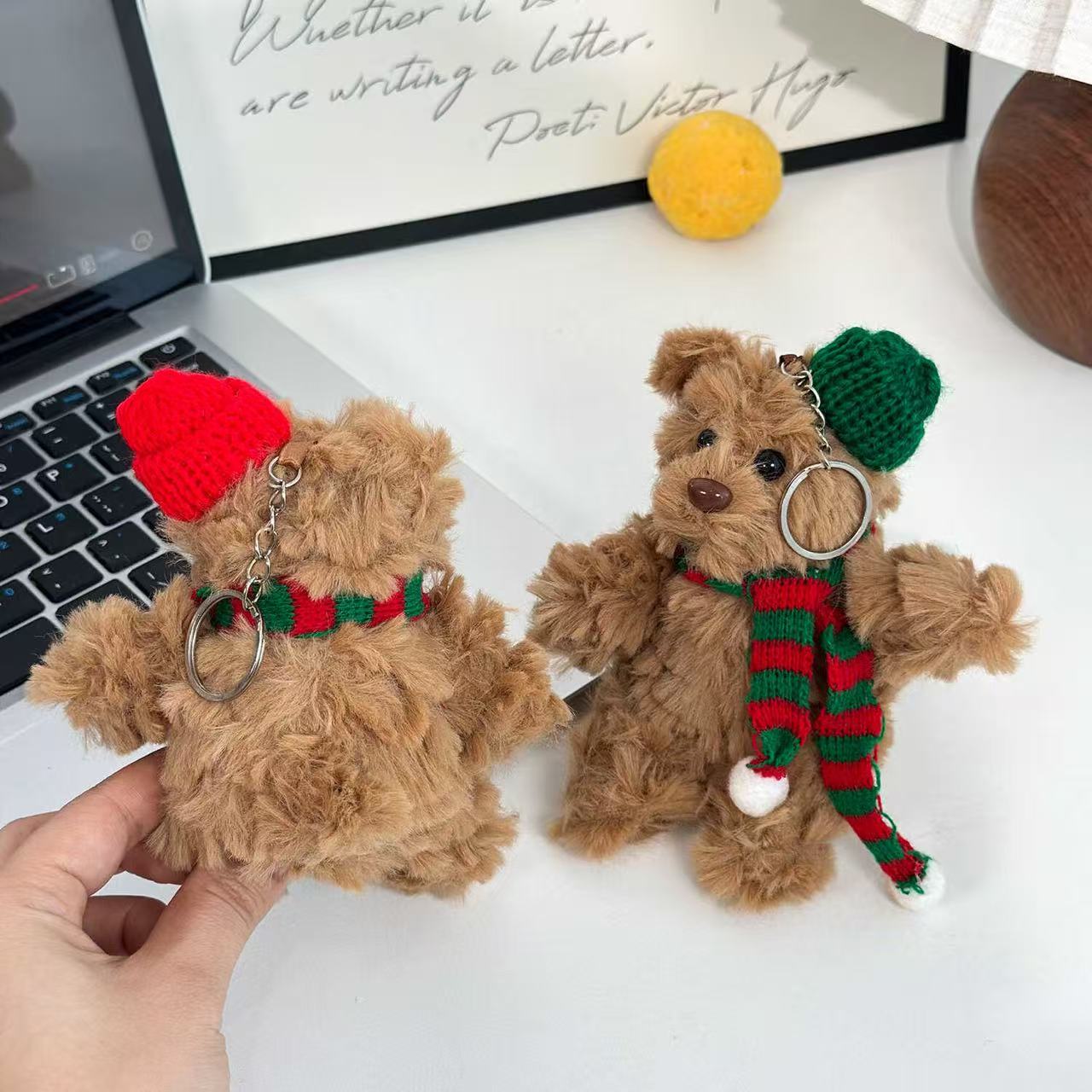 Christmas Cute Little Teddy Bear Plush Charm - Alternative View