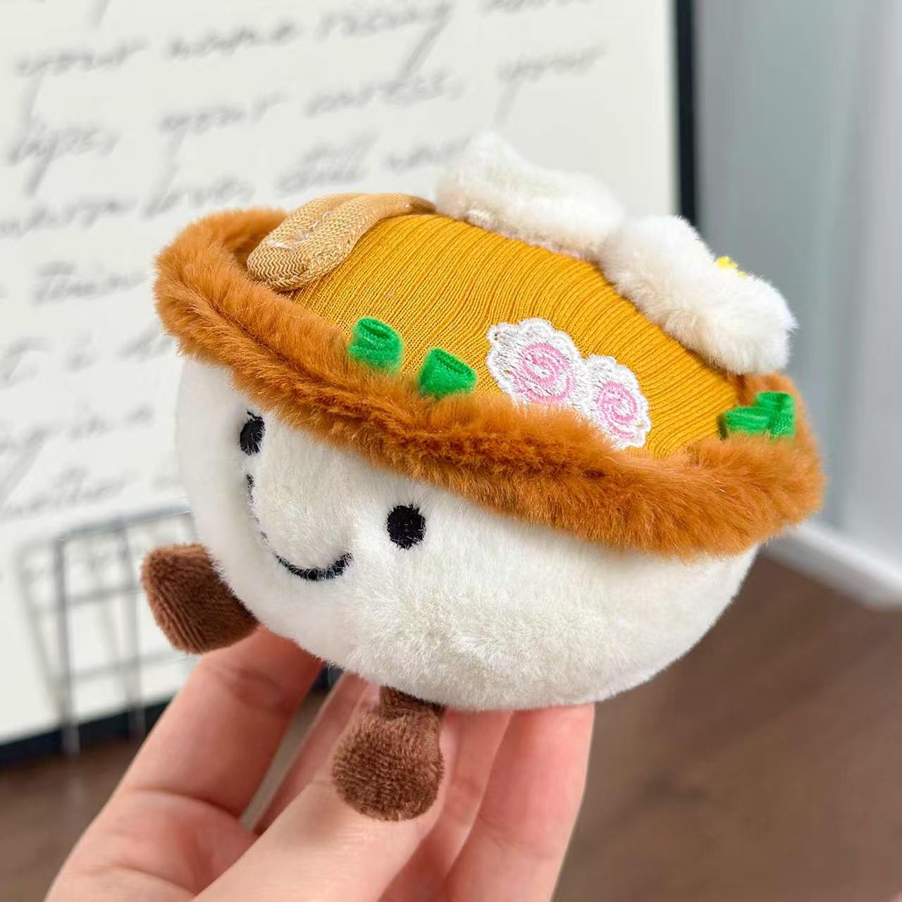 Shrimp & Fish Cake Noodle-Themed Plush Keychain