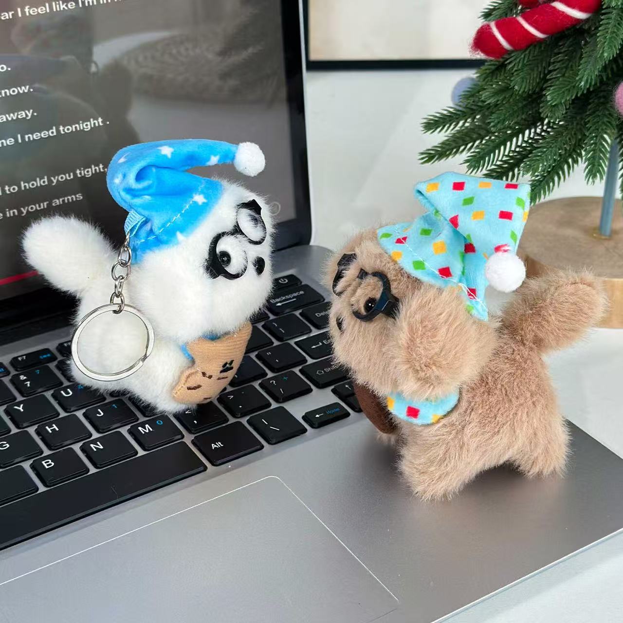 Sleeping Cap Puppy Plush Keychain - Image 6