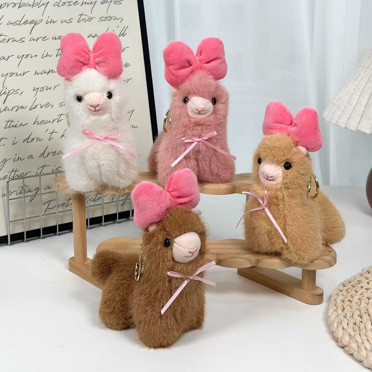 Hair Bow Alpaca Keychain