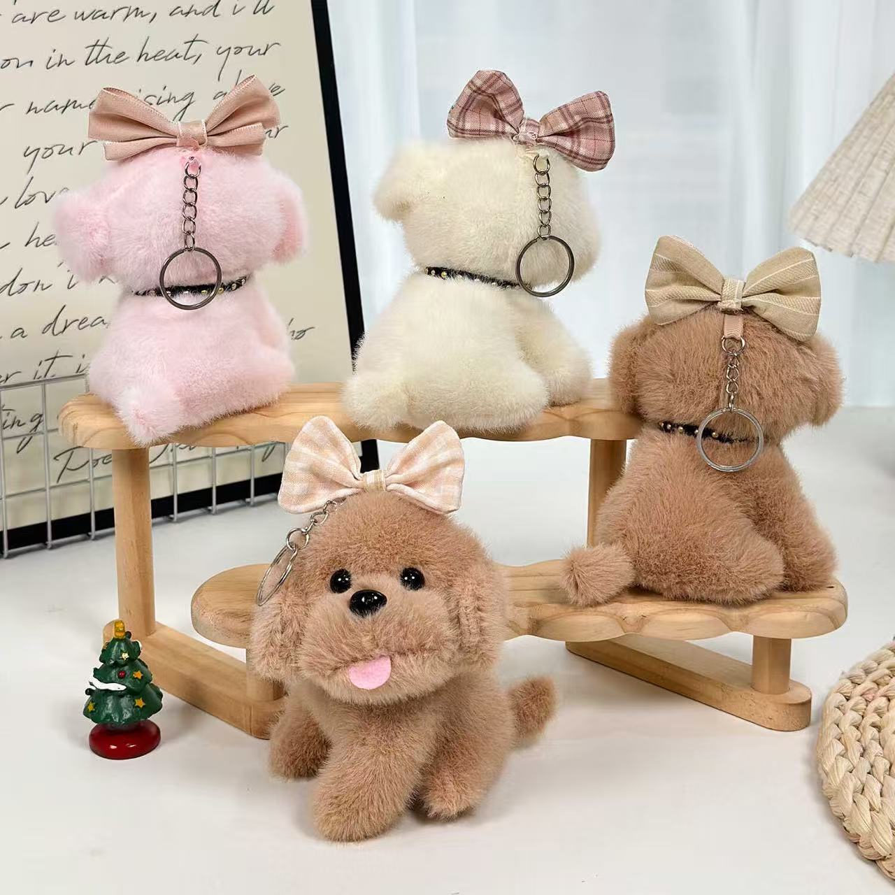 Docile Hair Bow Puppy Keychain - Alternative View
