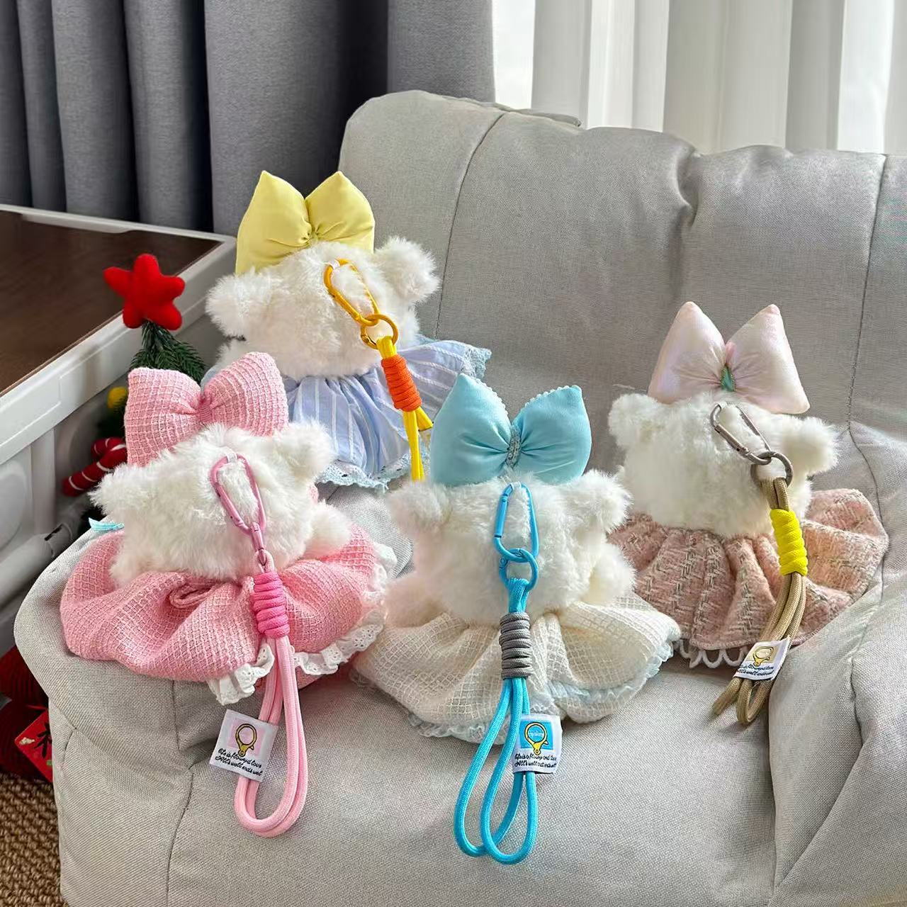 Cute Hair Bow Bunny Keychain - Alternative View