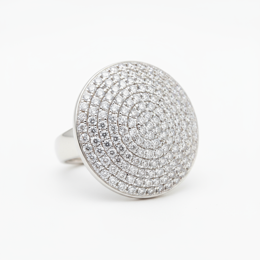 Silver Wing Star Dome · Full Zircon Fan Ring - Alternative View