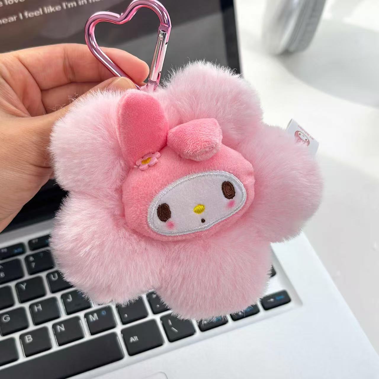 Genuine Flower-Themed My Melody Plush Keychain