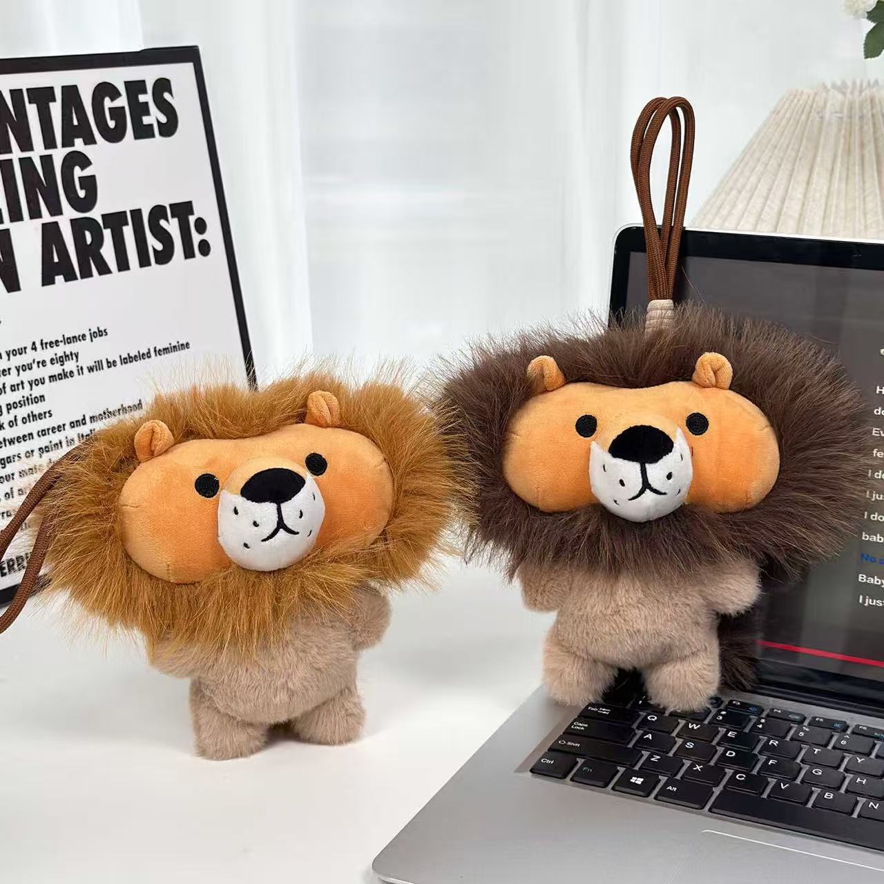 Fierce-looking Lion Cub Keychain