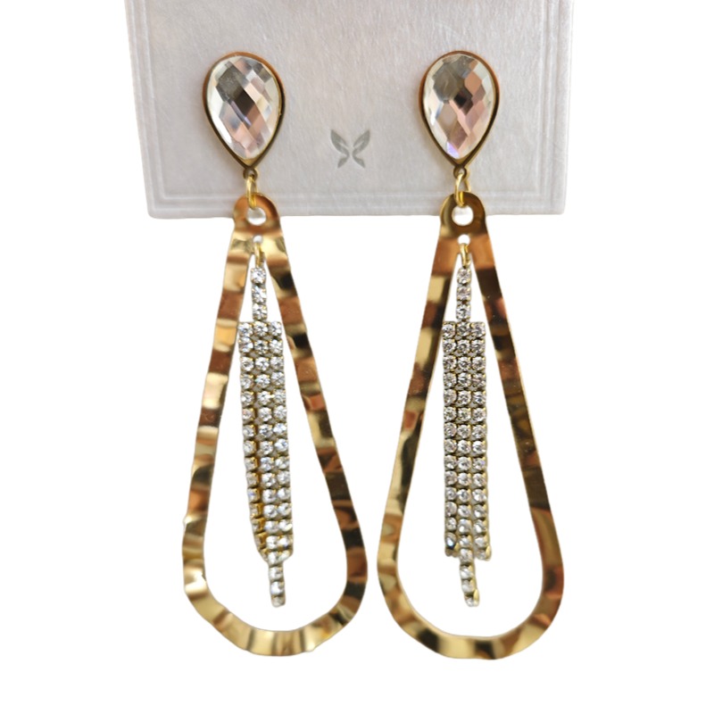 Water Drop Diamond Tassel Earrings