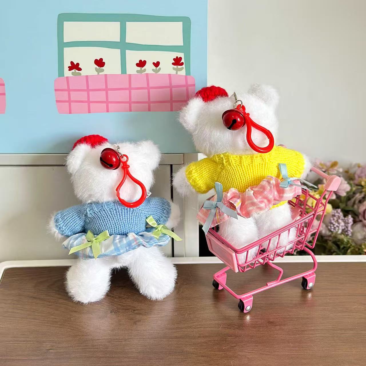 Playful Beret Bear Cub Keychain - Image 5