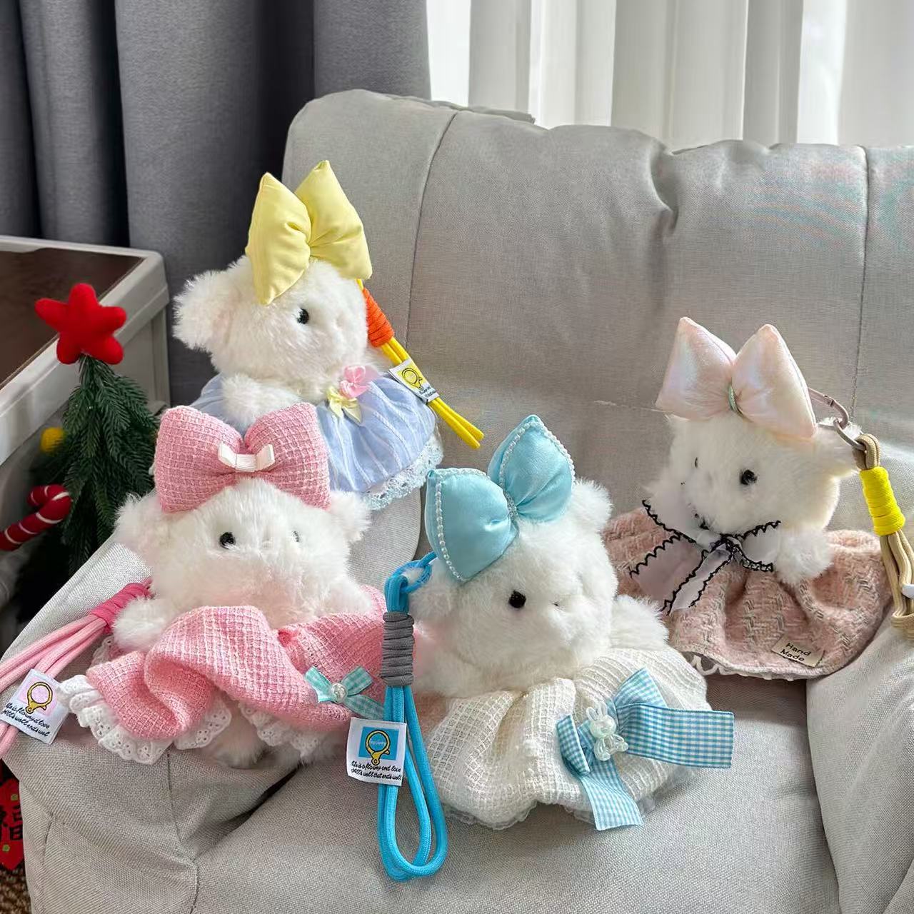 Cute Hair Bow Bunny Keychain