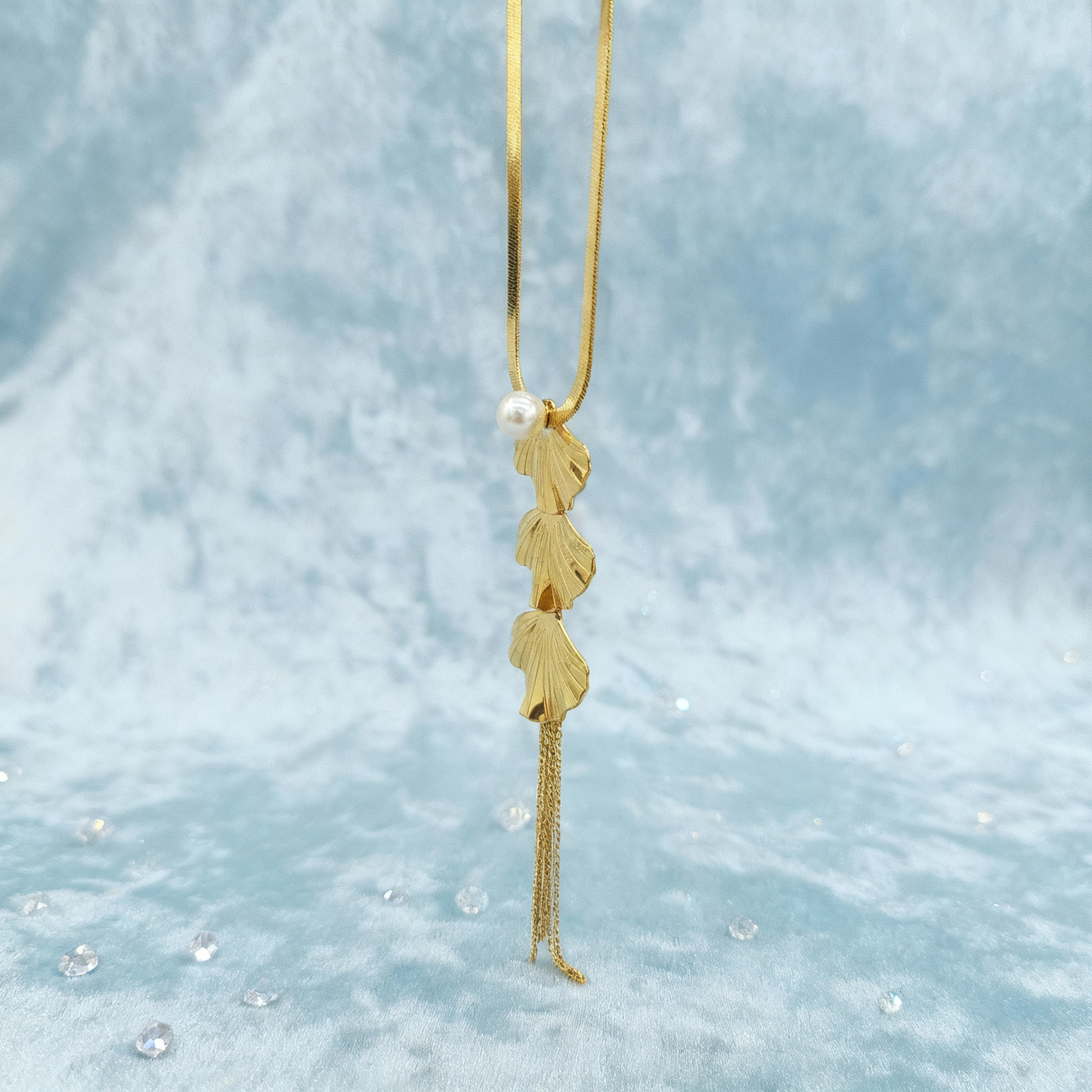 Multi-layer Fan-shaped Pearl Tassel Necklace - Image 6