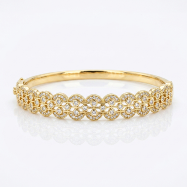 Golden Glow Bold Pavé Zircon Bracelet Butterfly Metal Bracelet