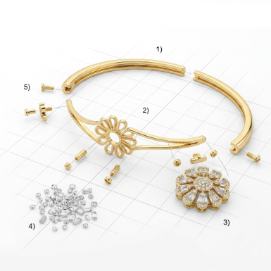 Golden Glow Bold Pavé Zircon Bracelet Butterfly Stainless Steel Bracelet