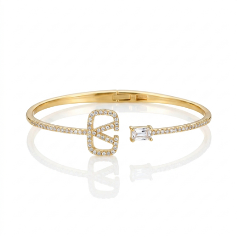 Golden Glow Pavé Zircon Bracelet Butterfly Euro-American Metal Bracelet