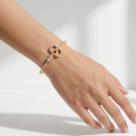 Golden Glow Pavé Zircon Bracelet Butterfly Euro-American Metal Bracelet