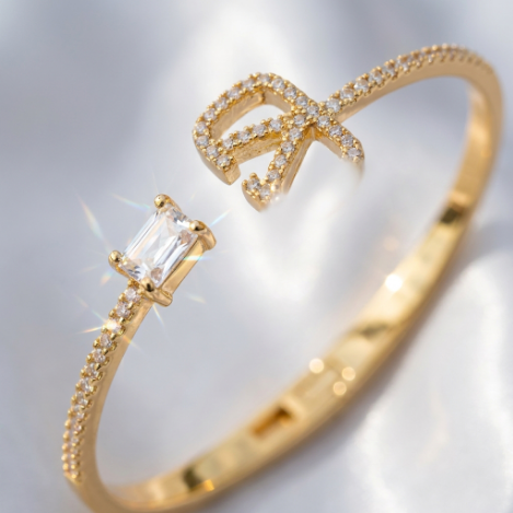 Golden Glow Pavé Zircon Bracelet Butterfly Euro-American Metal Bracelet