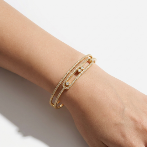 Golden Glow Lightweight Pavé Zircon Bracelet Butterfly Metal Bracelet
