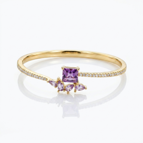 Golden Glow Bold Pavé Zircon Bracelet Butterfly Metal Bracelet