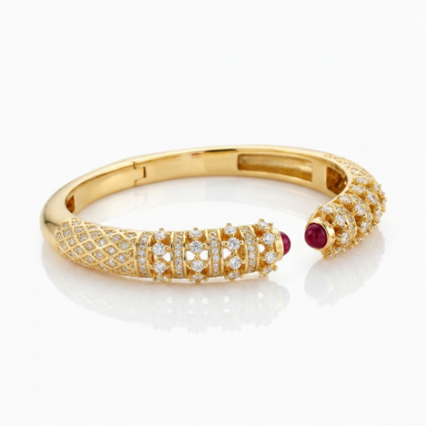 Golden Glow Bold Pavé Zircon Bracelet Butterfly Metal Bracelet