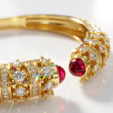 Golden Glow Bold Pavé Zircon Bracelet Butterfly Metal Bracelet