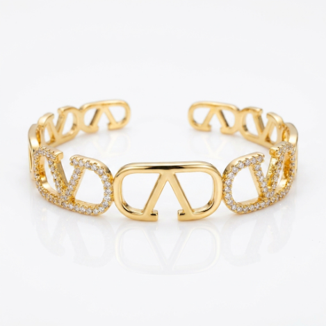 Golden Glow Bold Pavé Zircon Bracelet Butterfly Metal Bracelet